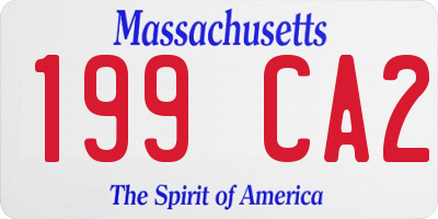 MA license plate 199CA2