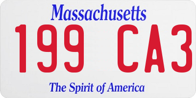 MA license plate 199CA3