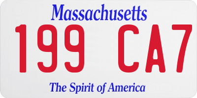 MA license plate 199CA7