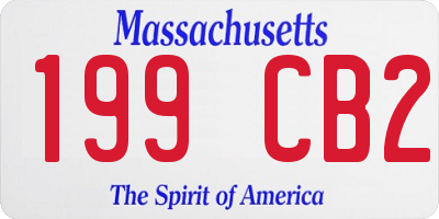 MA license plate 199CB2