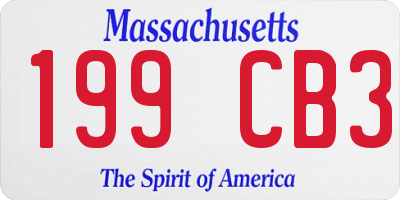 MA license plate 199CB3