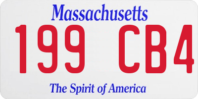 MA license plate 199CB4