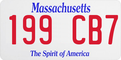 MA license plate 199CB7