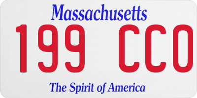MA license plate 199CC0