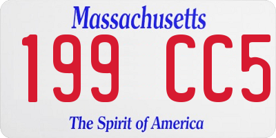 MA license plate 199CC5
