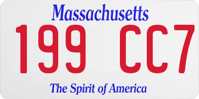 MA license plate 199CC7