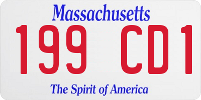 MA license plate 199CD1