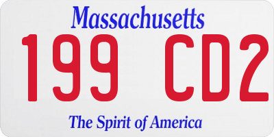 MA license plate 199CD2