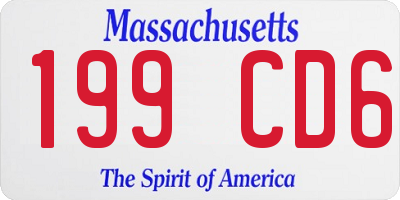 MA license plate 199CD6