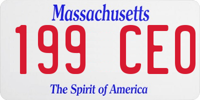 MA license plate 199CE0