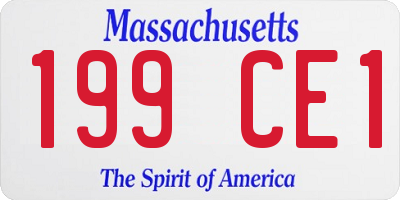 MA license plate 199CE1