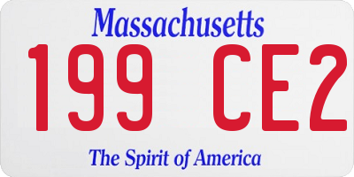 MA license plate 199CE2