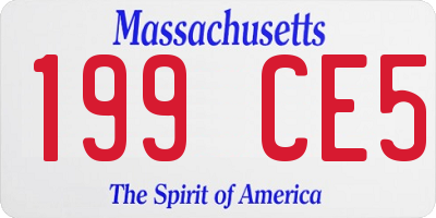 MA license plate 199CE5