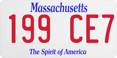 MA license plate 199CE7