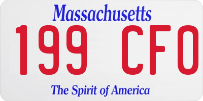 MA license plate 199CF0