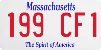MA license plate 199CF1