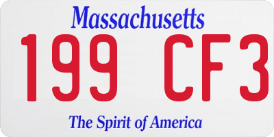 MA license plate 199CF3