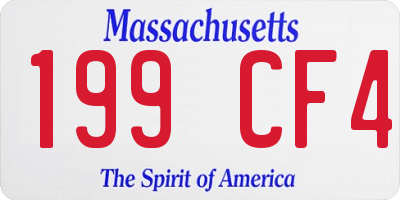 MA license plate 199CF4