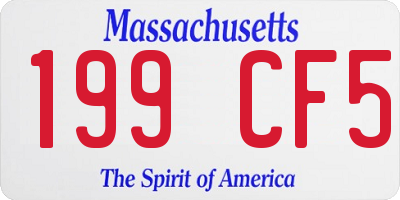 MA license plate 199CF5