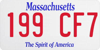 MA license plate 199CF7