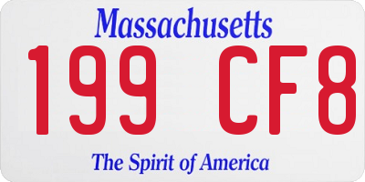 MA license plate 199CF8