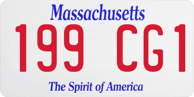 MA license plate 199CG1
