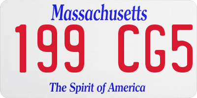 MA license plate 199CG5