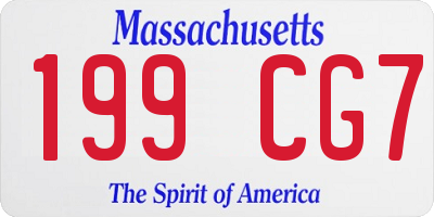MA license plate 199CG7