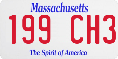MA license plate 199CH3
