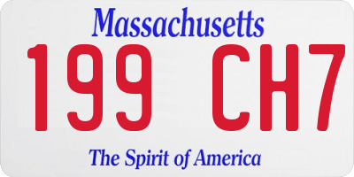 MA license plate 199CH7