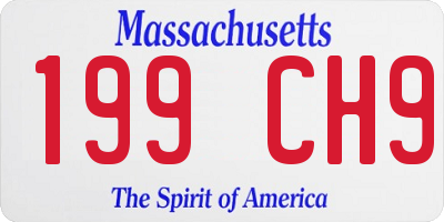 MA license plate 199CH9