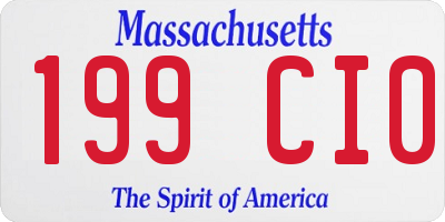MA license plate 199CI0