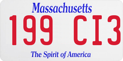 MA license plate 199CI3