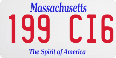 MA license plate 199CI6