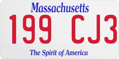 MA license plate 199CJ3
