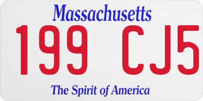 MA license plate 199CJ5