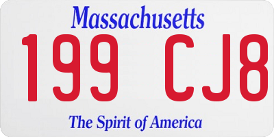 MA license plate 199CJ8
