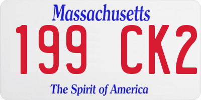 MA license plate 199CK2