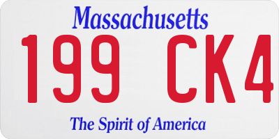 MA license plate 199CK4