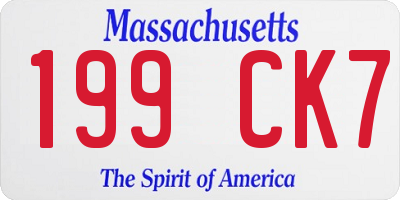 MA license plate 199CK7
