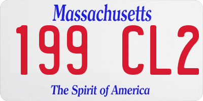 MA license plate 199CL2