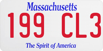MA license plate 199CL3