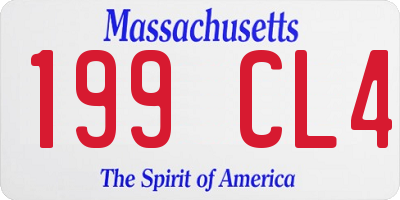 MA license plate 199CL4