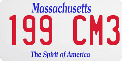 MA license plate 199CM3