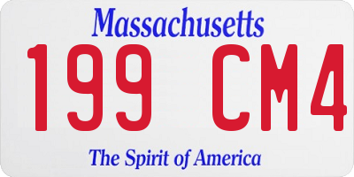 MA license plate 199CM4