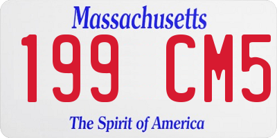 MA license plate 199CM5
