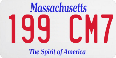 MA license plate 199CM7