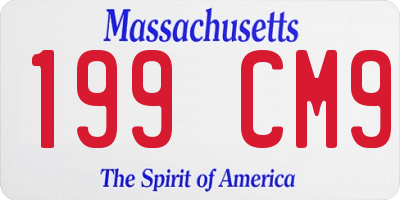 MA license plate 199CM9