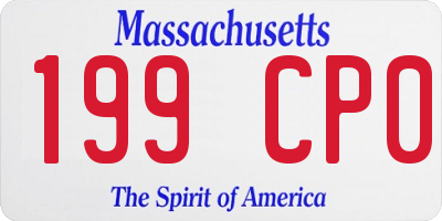 MA license plate 199CP0