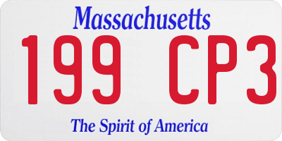 MA license plate 199CP3